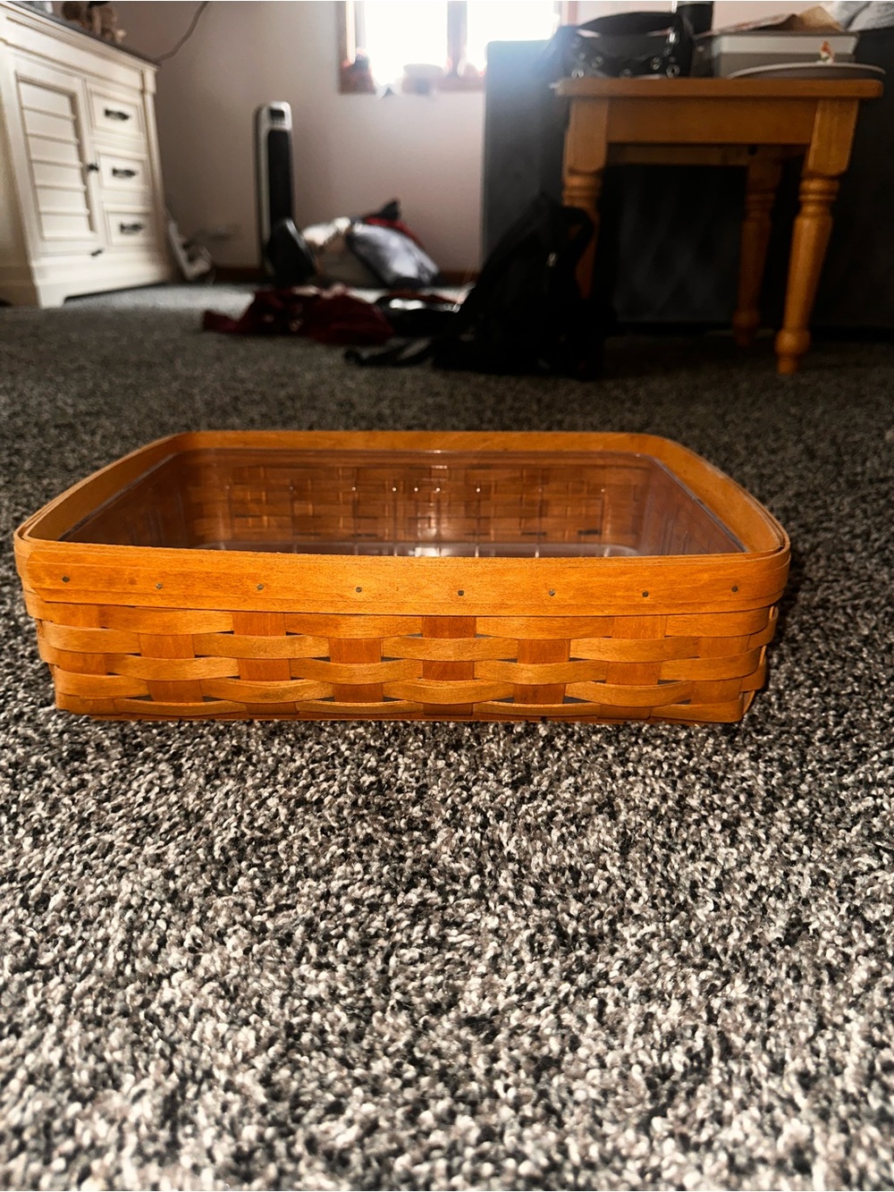 Longaberger dark Brown Rectangular basket